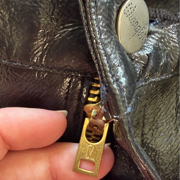 VTG WRANGLER Jeans Womens 27 Black Coated Denim Faux Leather High Rise Vinyl - Picture 14 of 15